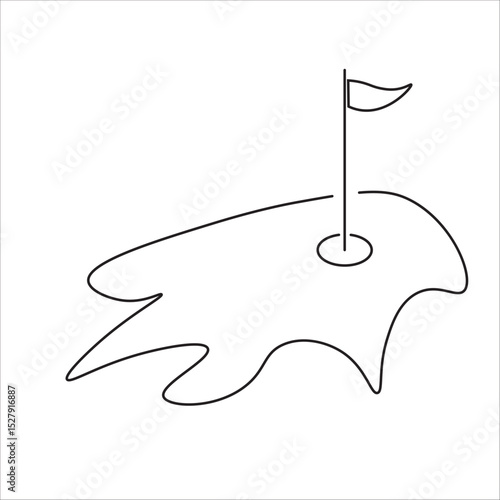 Golf course icon in line style