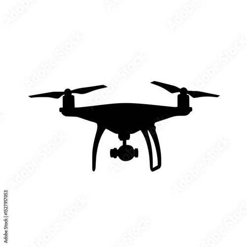 the black silhouette of an aerial camera flying on a white background aerial, black, camera, drone, fly, icon, silhouette 