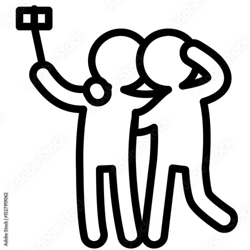 Taking a selfie outline icon