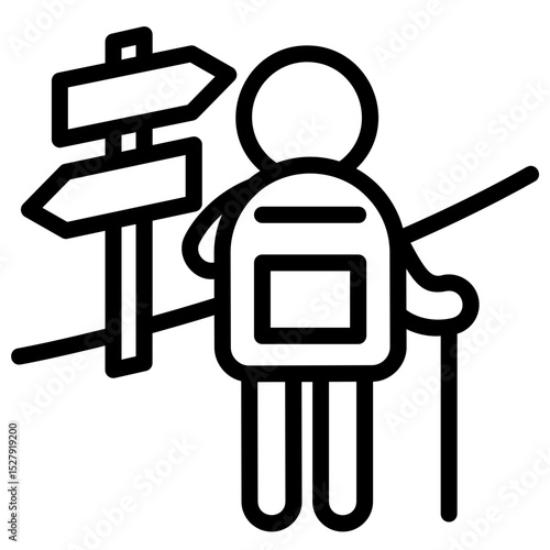 Finding directions outline icon