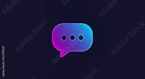 Gradient Chat Bubble with Three Dots on Dark Background