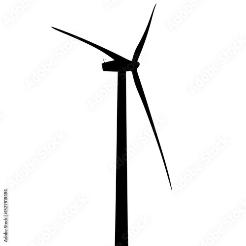 a black and white silhouette of a wind turbine black, blade, icon, silhouette, wind turbine, windmill 