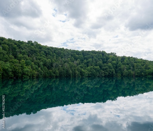 Serene Lake with Forest Reflection
