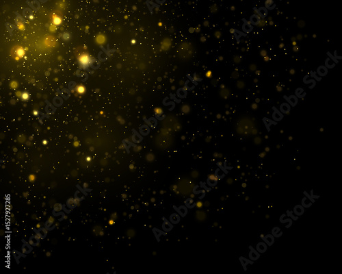 Shiny glow png. Magic sparkle spray and golden stardust with festive fireworks for Christmas background. Transparent overlay vector for decoration and celebration design.