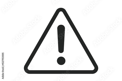 Simple black triangle sign with exclamation mark isolated on white background vector illustration