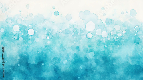 Watercolor style of blue water, ocean illustration..