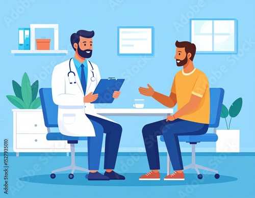 Doctor Discussing With Patient In Medical Office