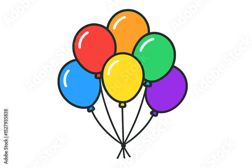 Bunch of colorful balloons vector illustration isolated on a white background suitable for party and celebration needs
