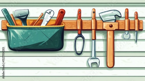 Tools hung on a wall