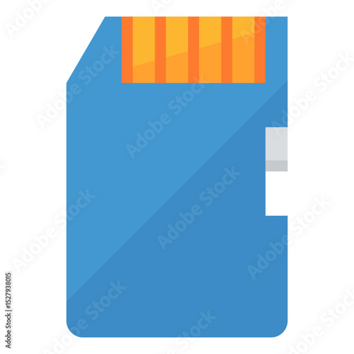 Simple flat icon design of a memory card for digital devices