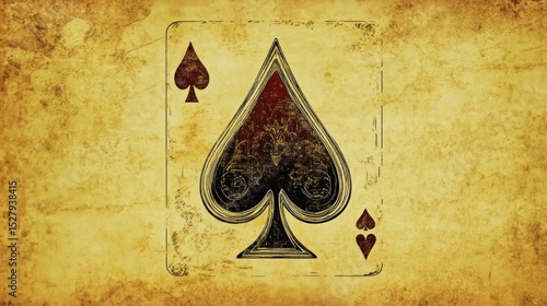 Vintage playing card Ace of Spades
