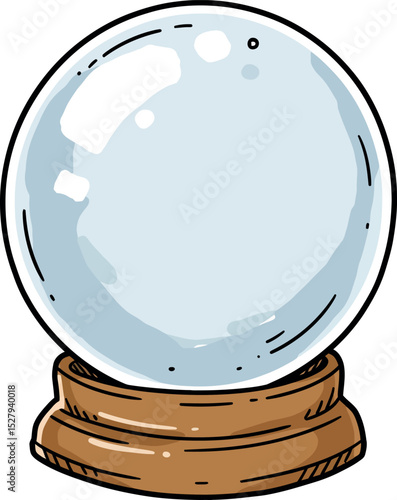 Crystal Ball on Wooden Stand - Mystical Fortune-Telling Orb for Divination