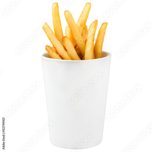 french fries on white background