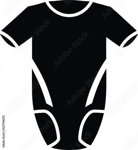 Black ShortSleeve ButtonUp Shirt with Collar and Cuffed Sleeves Icon