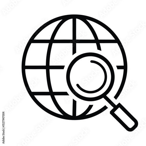 globe search line art 