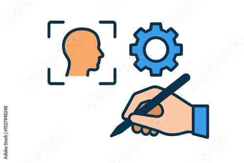 Understanding human machine interaction with user experience design vector illustration