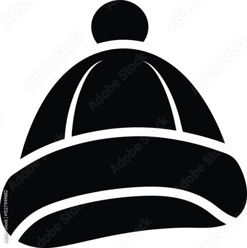 Black silhouette of mittens on a white background, winter apparel, keeping warm
