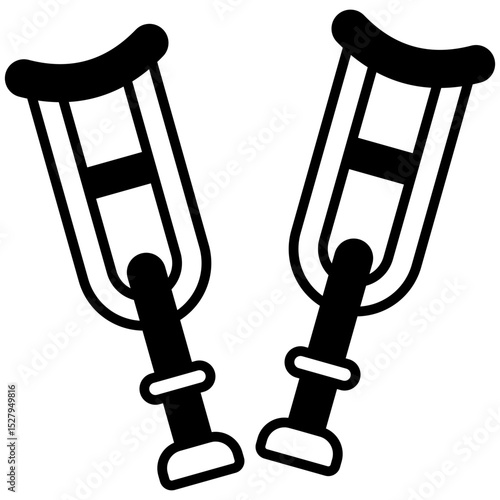 Crutches Solid Icon