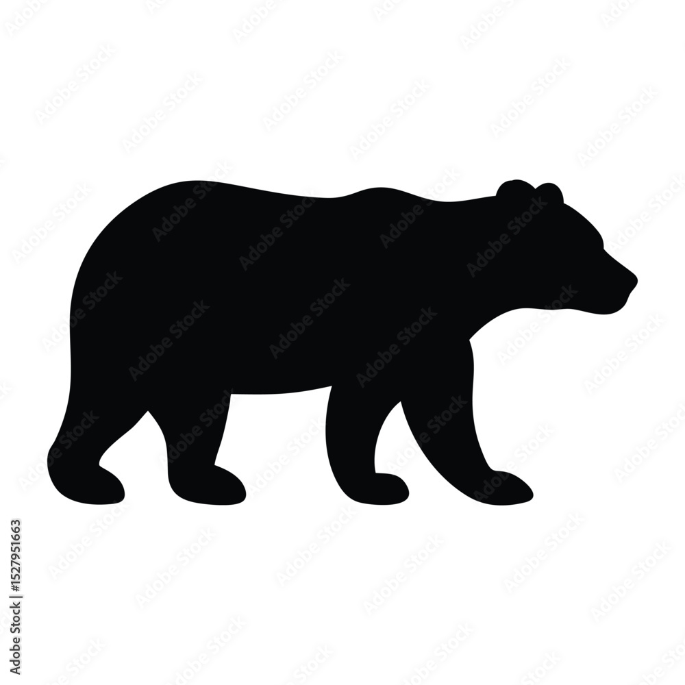 Fototapeta premium Vector illustration of a bear silhouette, perfect for animal and wildlife designs