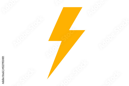 Yellow lightning bolt vector illustration graphic icon isolated on white background