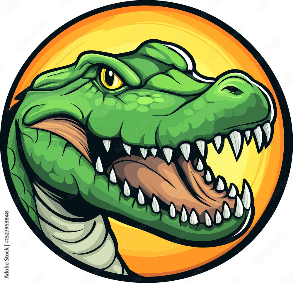 Obraz premium cartoon crocodile head
