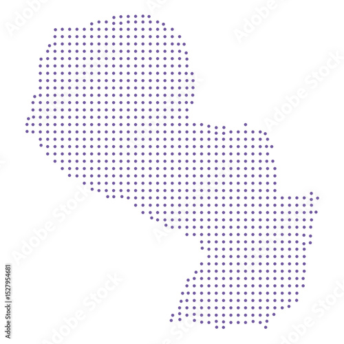 Paraguay map dotted pattern design purple circle