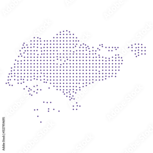 Singapore map dotted pattern design purple circle