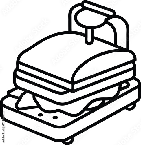 one line vector of a sandwich maker.eps