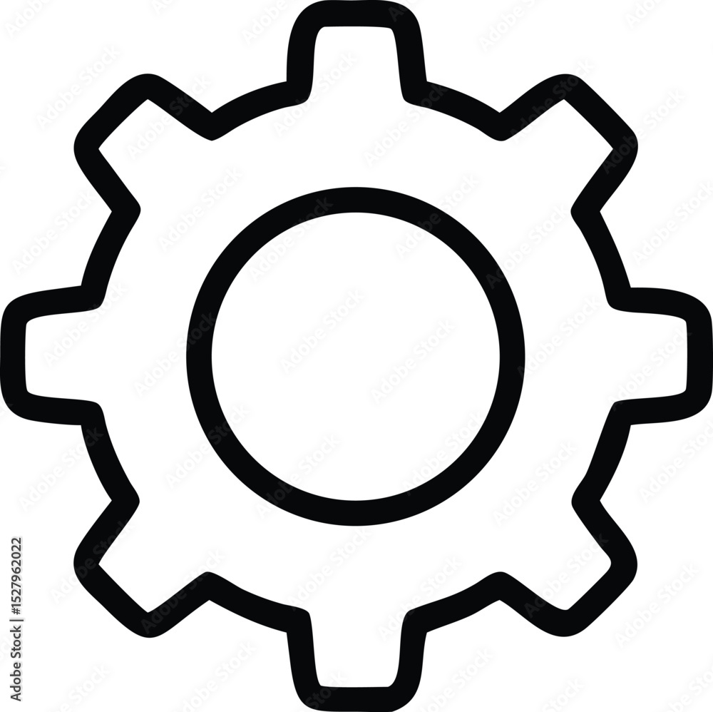 Gear cogwheel settings icon silhouette isolated on transparent background Gear cogwheel settings icon silhouette isolated on transparent background