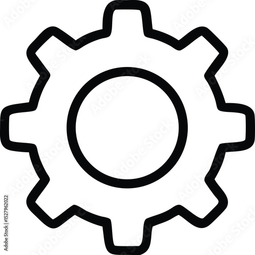 Gear cogwheel settings icon silhouette isolated on transparent background