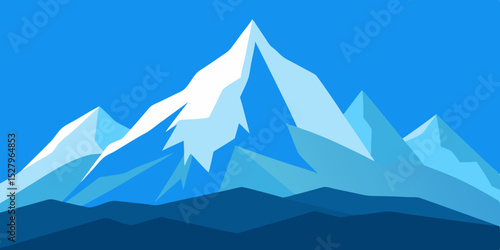 A sharp windy cold frozen and high icy mountain ridge cartoon video background scene vector illustration