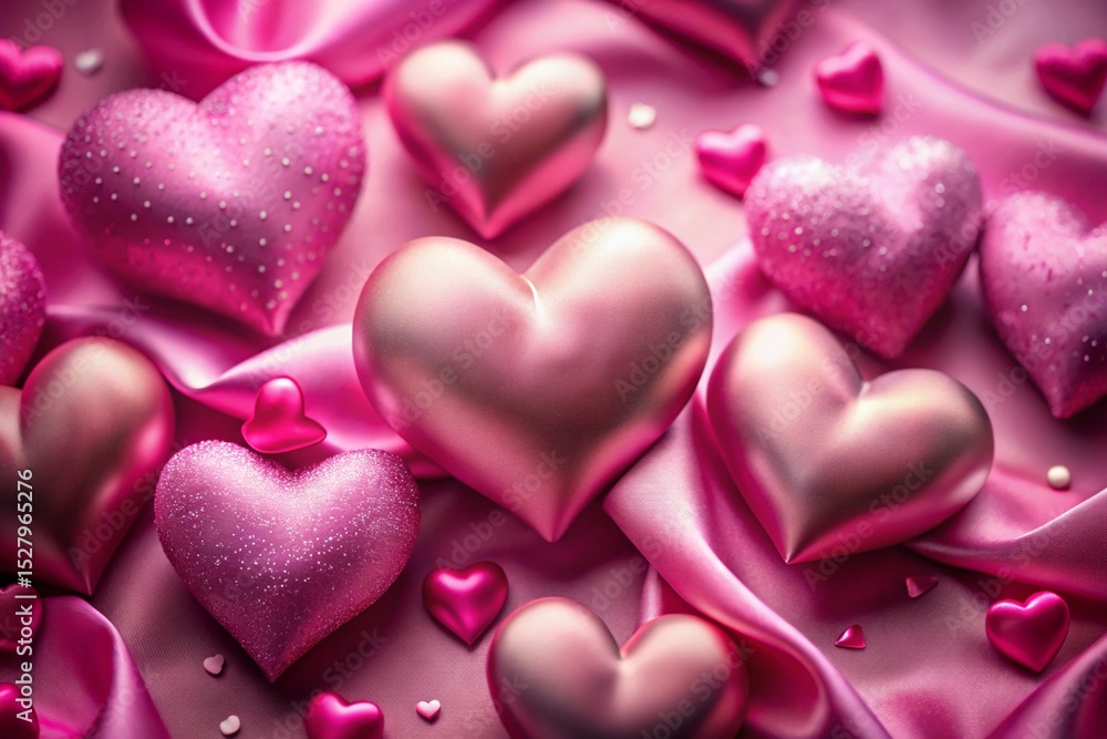 Fototapeta premium pink hearts background