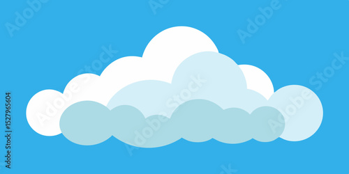 A dramatic fluffy and white beautiful cloudy sky cartoon video background scene vector illustration