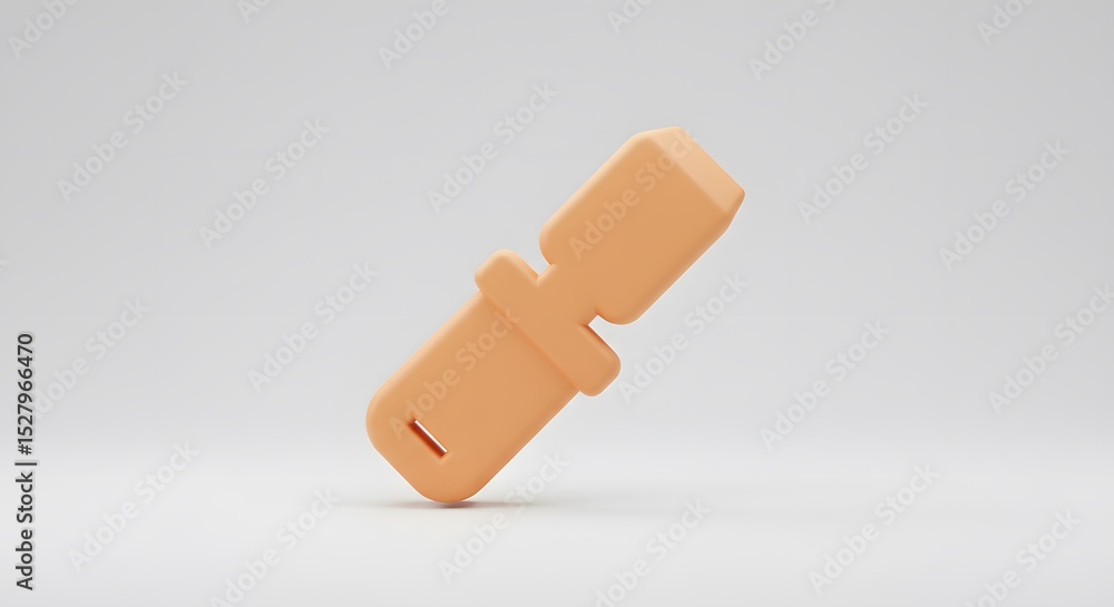 Peach Colored 3D Rendered Buckle Icon Isolated on White Background Peach Colored 3D Rendered Buckle Icon Isolated on White Background