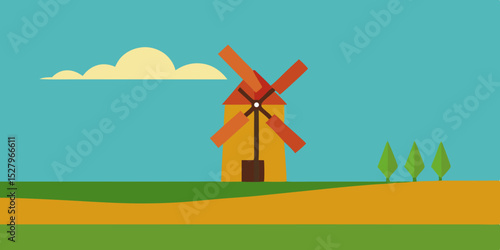 A weathered rustic forgotten derelict old pier cartoon video background scene vector illustration