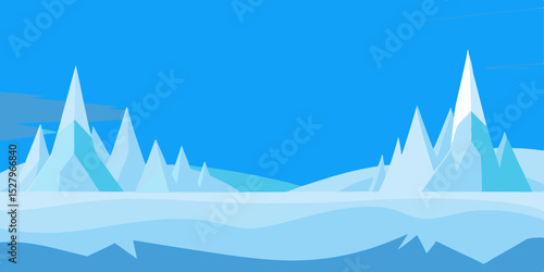 Icy Frozen Tundra Animation Cartoon Video Background Vector Scene