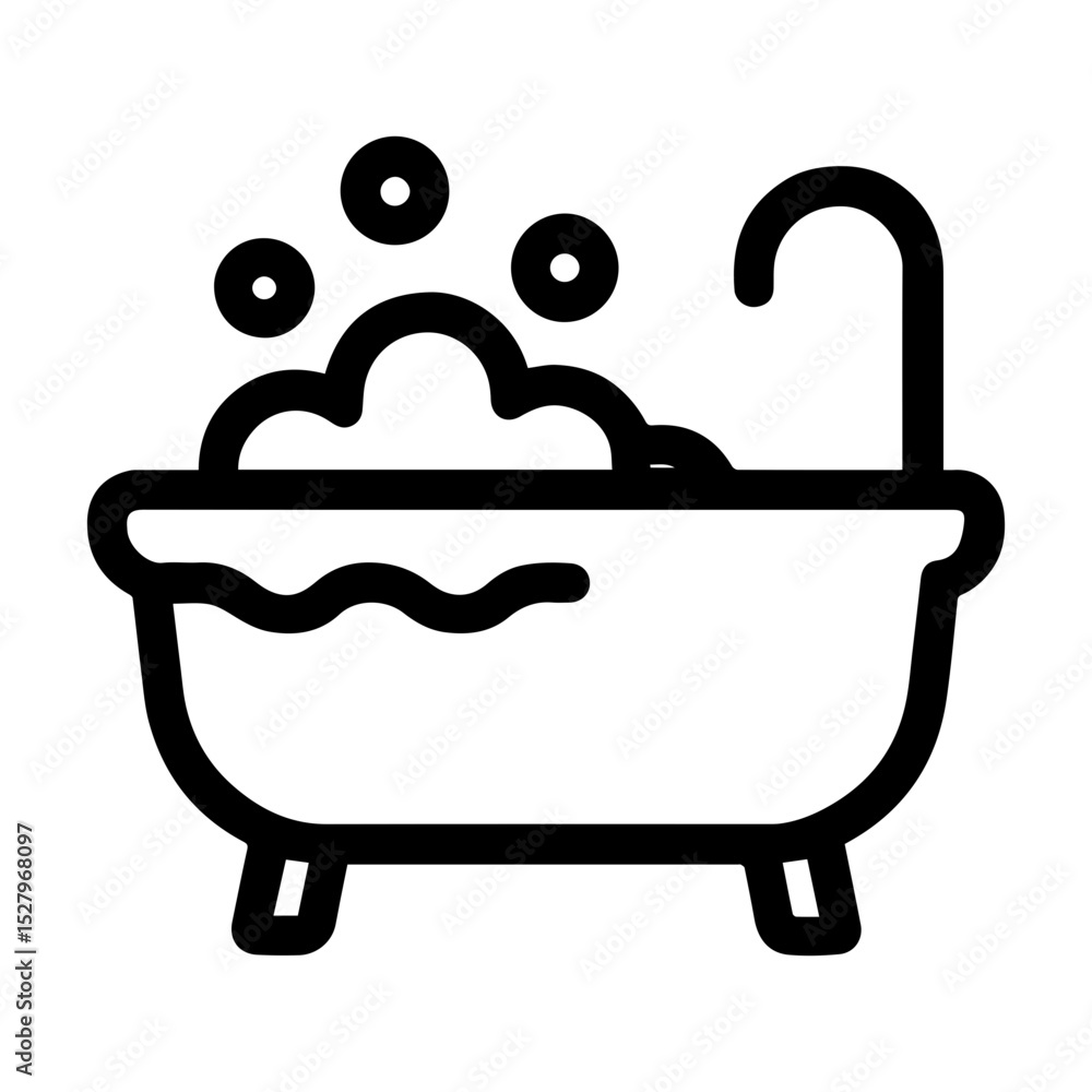 Bathtub with bubbles icon with transparent background
Bathtub with bubbles icon with transparent background