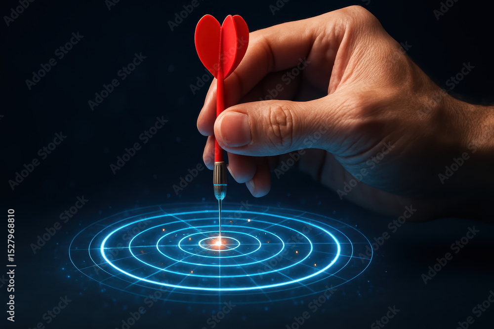 custom made wallpaper toronto digitalPrecision and focus drive success as a guides a red dart into the center a glowing target symbolizing strategic achievement
