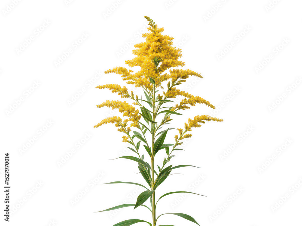 Fototapeta premium goldenrod png yellow wildflower png goldenrod plant png medicinal herb png garden perennial png tall yellow bloom png golden floral plant png transparent background image