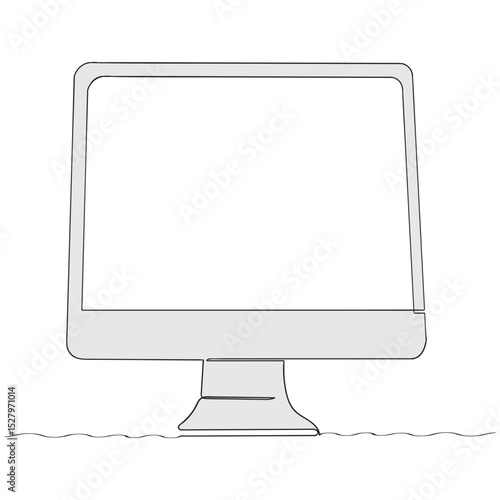  continuous line drawing Computer icon computer monitors icon vector.