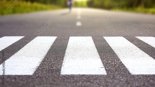 Wallpaper Mural Pedestrian Crossing on Asphalt Road at Sunrise Torontodigital.ca