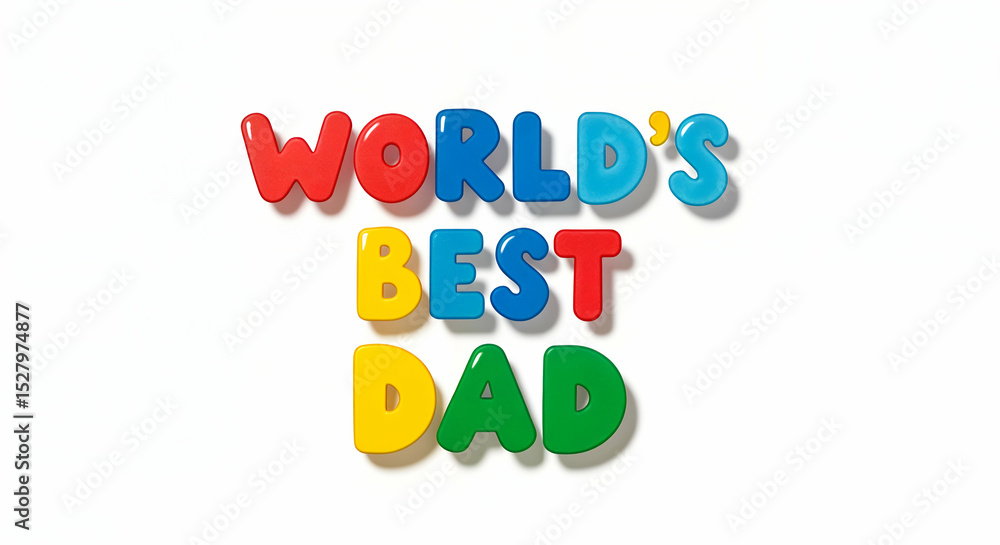 Obraz premium Worlds best dad colorful letters fathers day