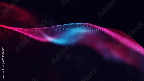 Abstract Dotted Wave Background with Red and Blue Lights for Science Technology and Data Visualization is perfect for contemporary website designs and futuristic creative projects