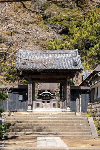 Zen garden entrance with gate Kamakura