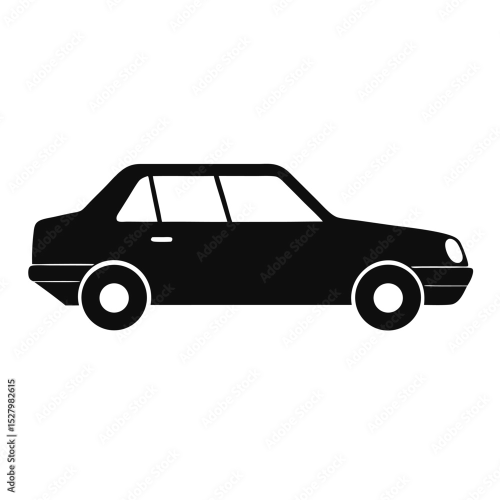 Obraz premium black and white silhouette car