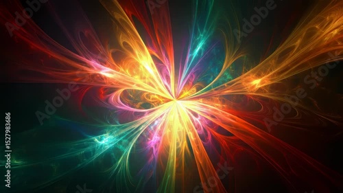 Vibrant Colorful Abstract Fractal Animation Loop Background for Creative Projects