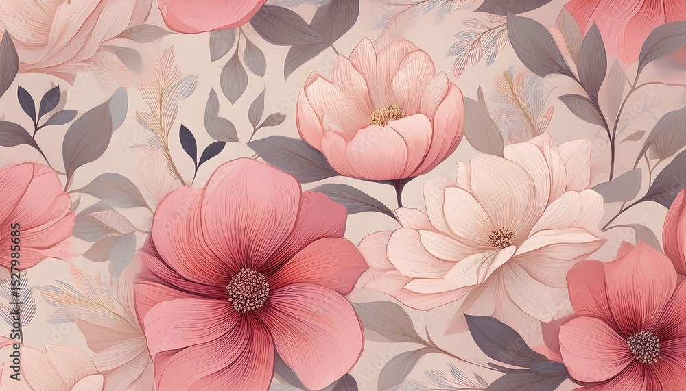 pale pink floral seamless pattern flowers background illustration pale pink floral seamless pattern flowers background illustration
