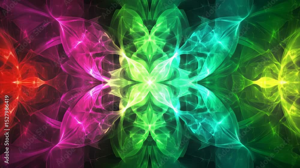 Colorful kaleidoscopic pattern with abstract symmetrical design and vivid hues