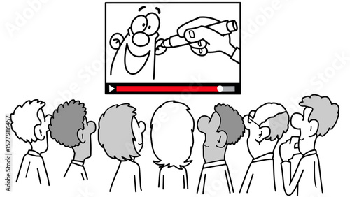 a group people watching video