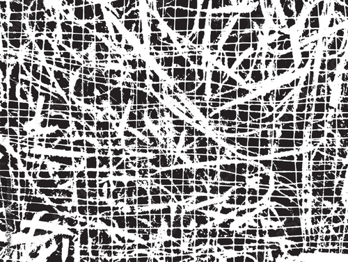 Grid spotted pattern. Abstract grunge halftone lined texture. Distressed uneven grunge background.